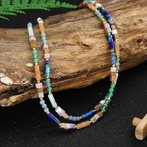 mixed metal beaded necklace