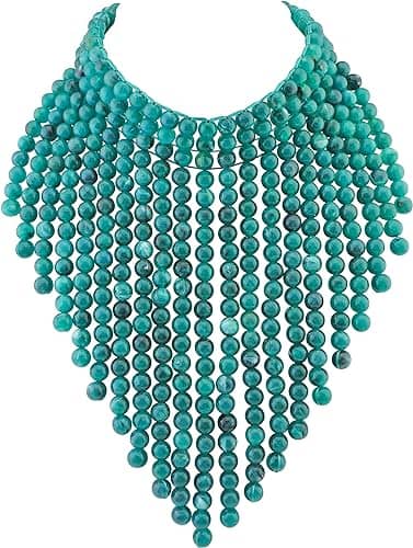 beaded fringe necklace