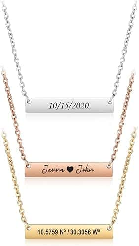 Engraved Bar Necklaces