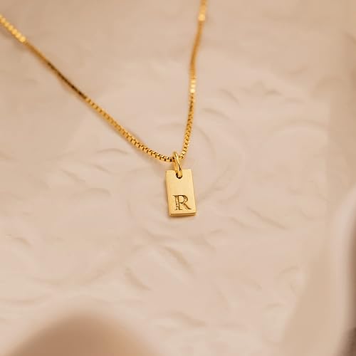 stamped initial necklace