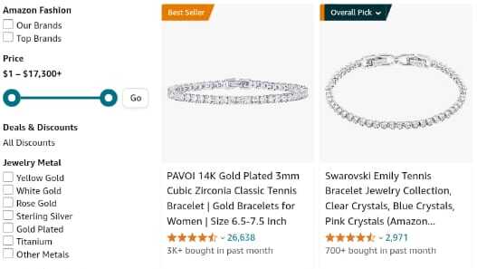 tennis bracelet price range