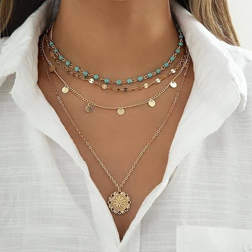 different metals layer necklaces