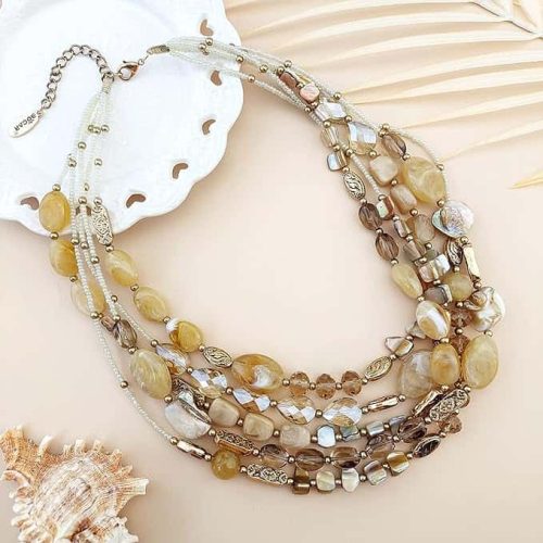 multi-strand beaded necklace